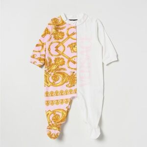 Versace Kids Gold and White Footie